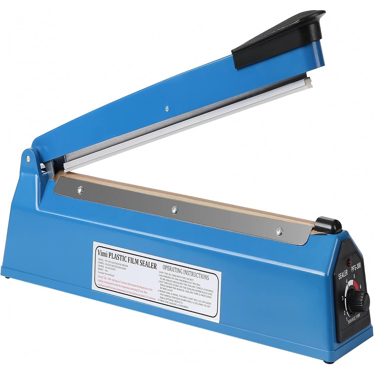 Impulse Heat Sealer Manual Bags Heat 8 Inch Impulse Sealing Machine for Plastic Bags PE PP Bags with Extra Replace Element Grip