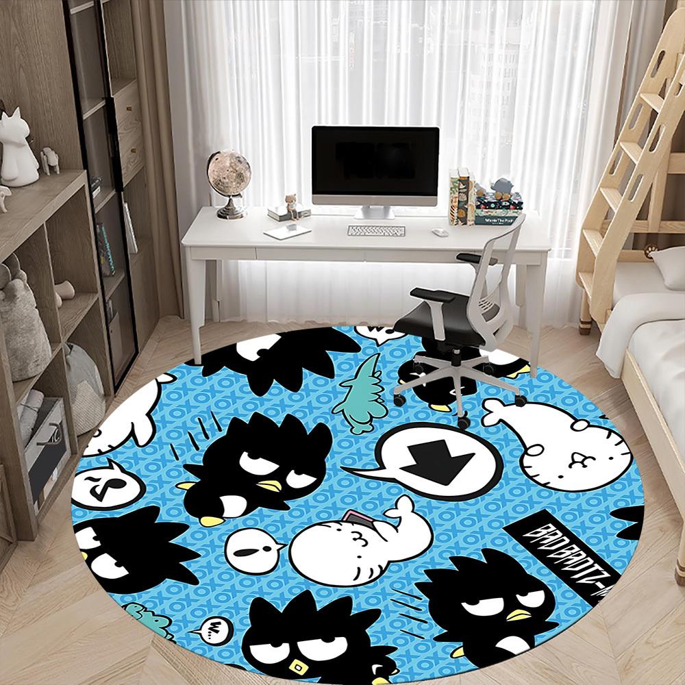 1pc BADBADTZ-MARU Office Round Area Rug, Indoor Mat Suitable For Office, Under Office Chairs Bedroom Living Room Home Decor, Room Deco
