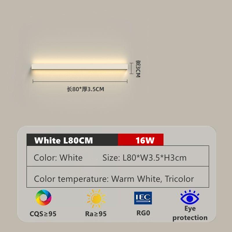 Modern LED Wall Lamp Simple Long Strip Indoor Wall Light Bedroom Living Room TV Background Decor Sconce Lighting Fixture 85-265V