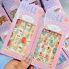 24pcs Kids' Cute Red Cherry/Rabbit/Carrot Press On Nails Cartoon Short Square Fake Nails Reusable Nails Decor with Glue & File