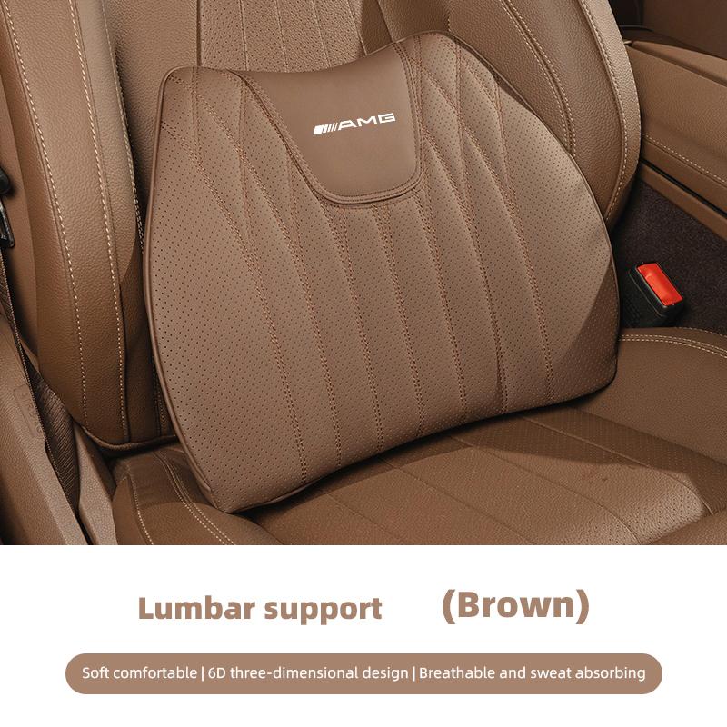 Car Seat Cushion Cover Lumbar Support Waist Cushioning Tire Valve Cap For Mercedes Benz AMG E S C A B Class GLE GLS CLA CLE GLC