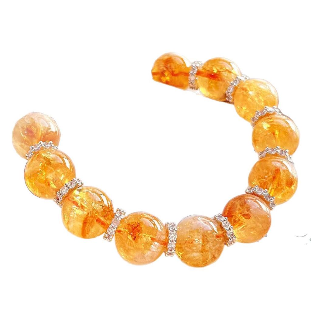 12Mm High Quality Natural Citrine Design Bracelet Bracelet