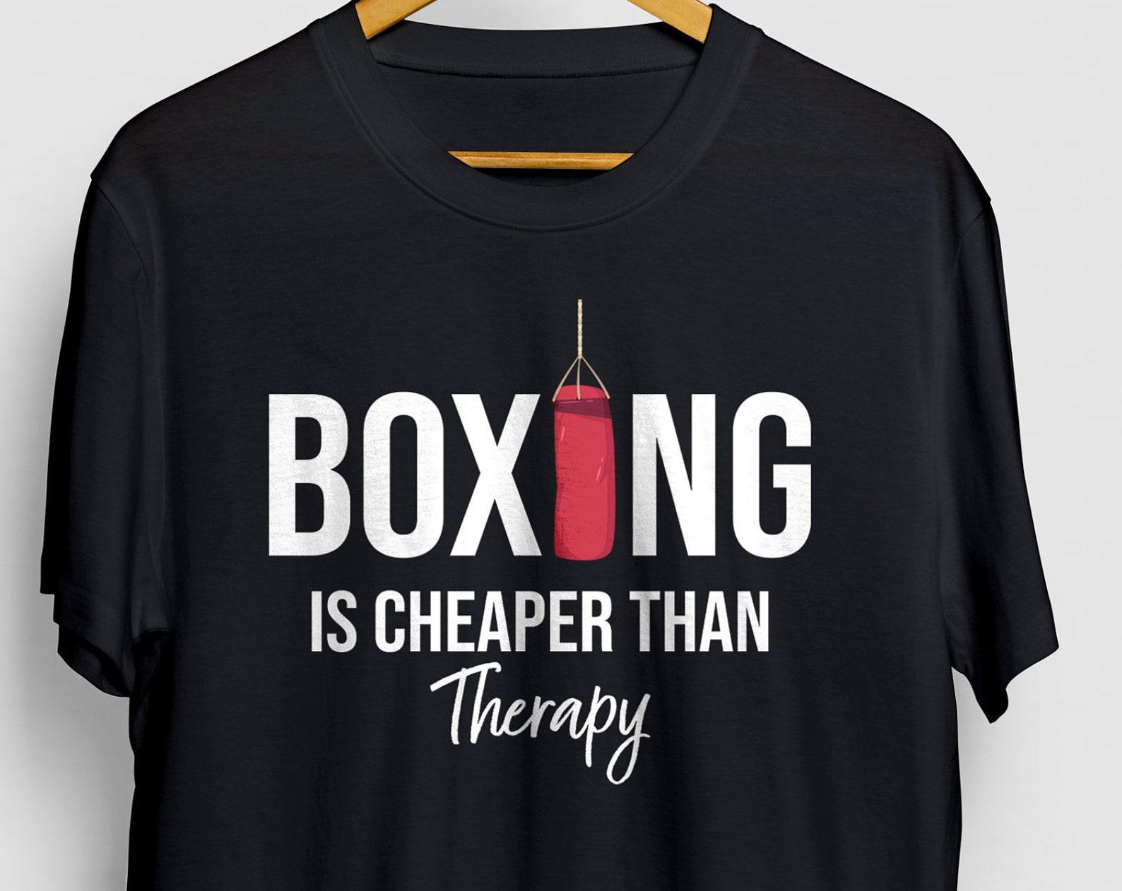 Boxing Is Cheaper Than Therapy T-Shirt: Unisex Boxing Gym Shirt 2XL