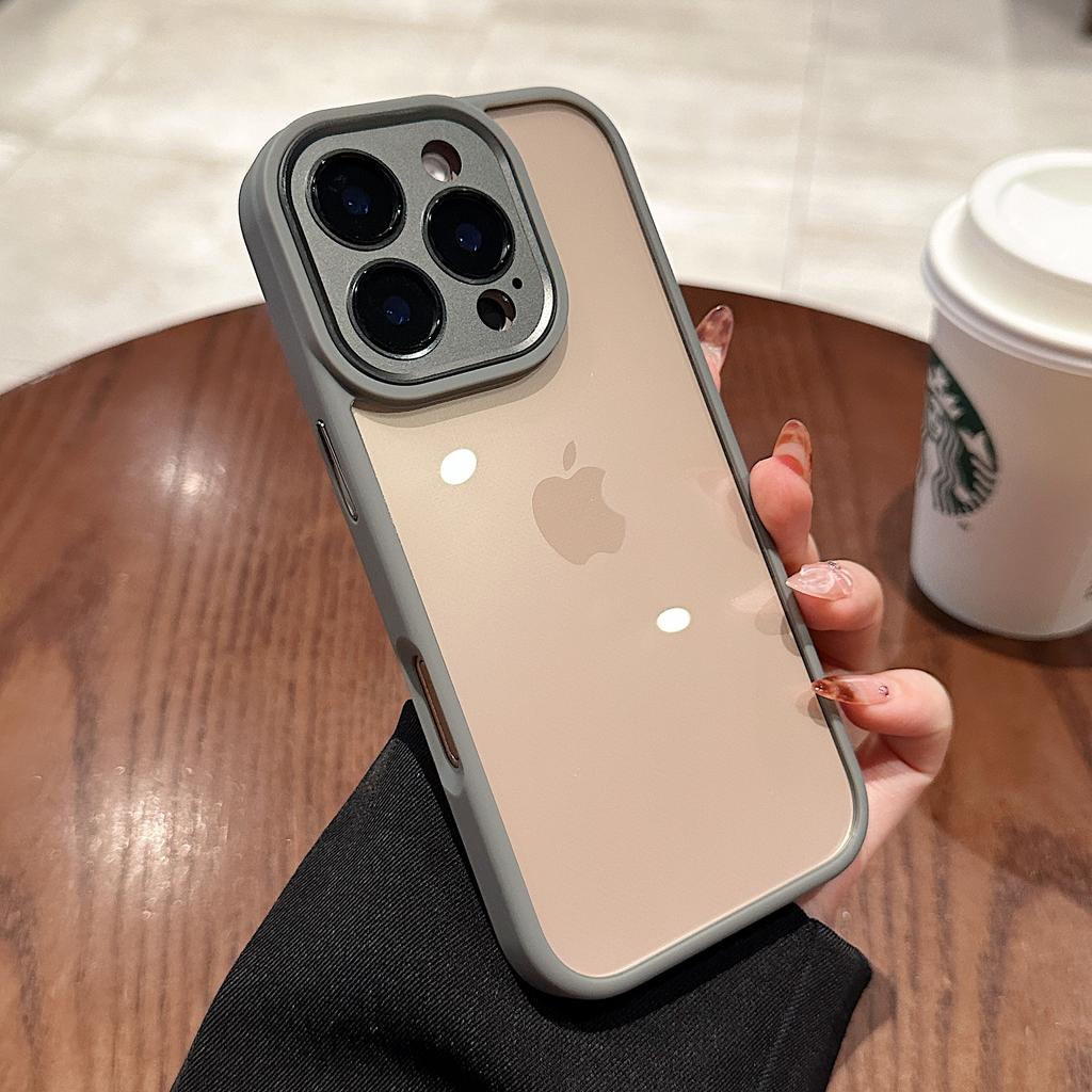 Luxus-Metall-Kamera-Schutzhülle für iPhone 16 15 14 Plus 13 12 11 Pro Max Stoßfest Klarer Hybrid-Stoßfänger Harte Acryl-Abdeckung