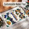 Construction Vehicles Theme Crystal Velvet Rug Personalized Custom Name Text Soft Floor Mat Home Decor