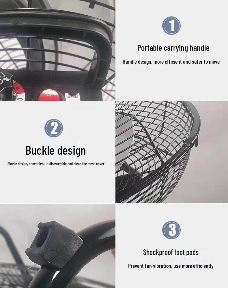 High-Power Multi-Use Fan: Powerful Table, Floor, and Desktop Fan for Home and Industrial Use