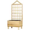 Garden Planters with Trellis for Vine Climbing, Distressed Wooden Raised Beds, 90x43x150cm, Natural Tone