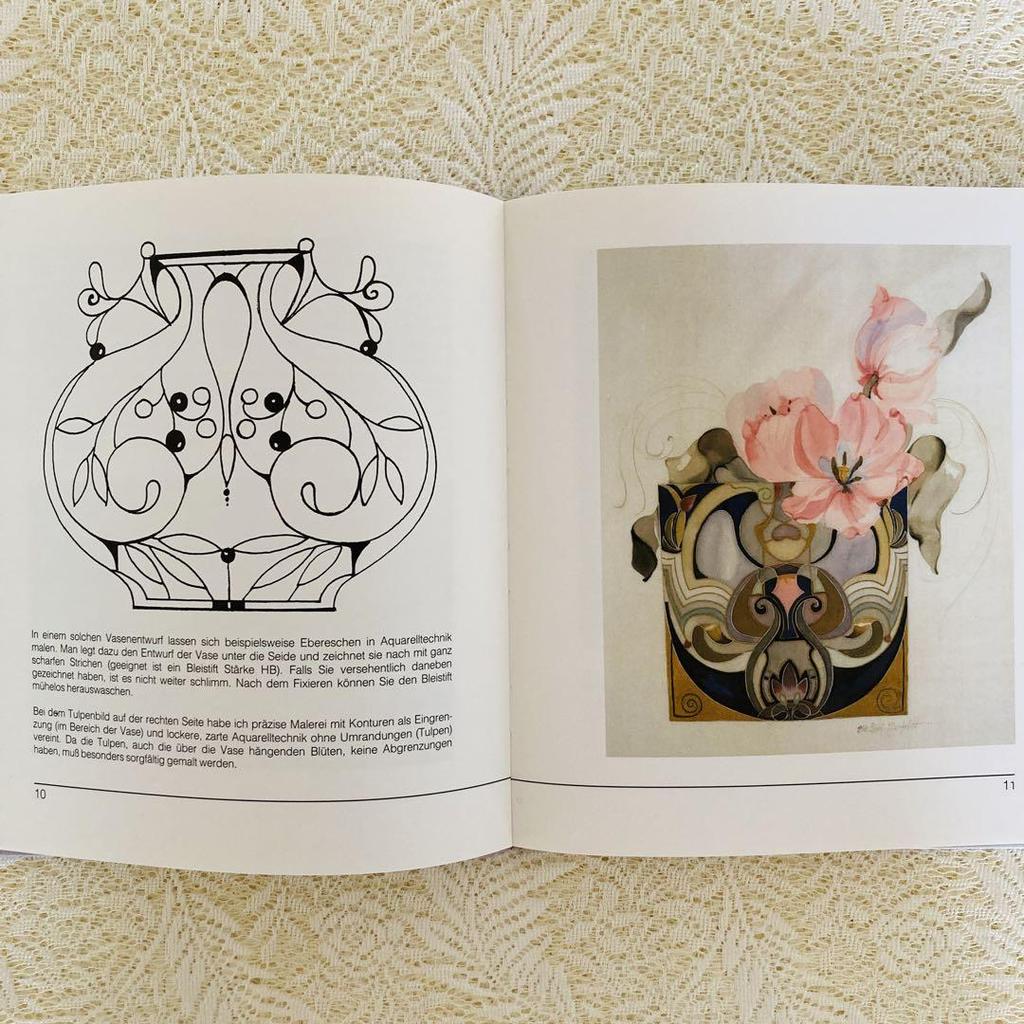 [USED] Foreign books, old books, silk painting books, German, art, design