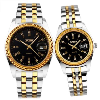 Pair Watches Couple Popular Pair Watches Pair Watch Set Arm Watch Classic Gold Silver Stainless Steel Band Waterproof Luxury Present Marriage Day Day