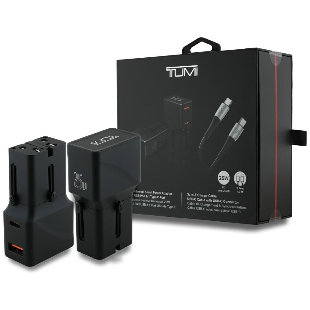 25W tīkla lādētājs TUMI USB-C/USB-A Melns