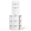 64" Corner Storage Cabinet with Charging Station Adjustable Shelves White