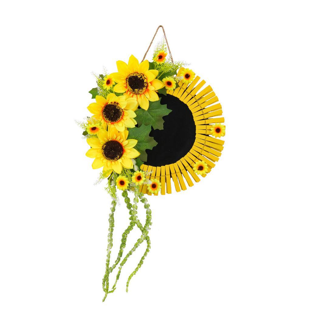 Sunflower Door Sign With Plastic And Polyester Materials For Spring And Autumn