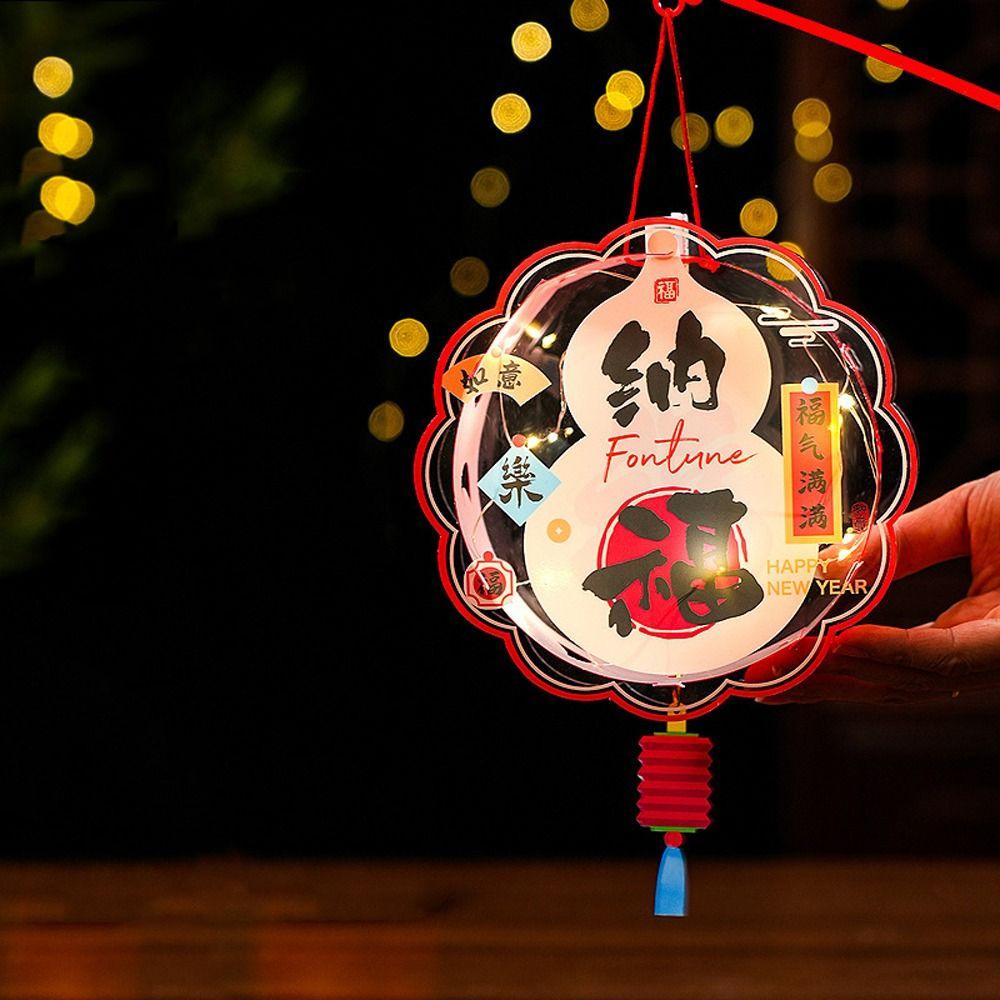 Ancient Chinese New Year Lantern Luminous Traditional 2026 Horse Year Lantern PVC Cartoon Portable Horse Lantern
