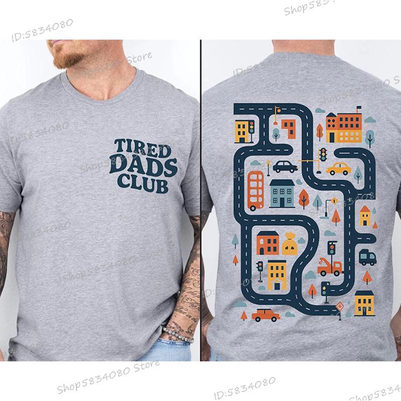 Tired Dads Club Shirt Unisex Creative Printing Short Sleeve Vintage Tees Unisexs Clothing Fathers Day Gifts Tired Dads Club Tshirts S