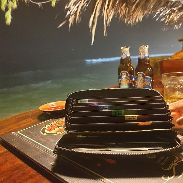 Vietnamesische Dong-Geldbörse, Bankbuch-Geldbörse mit 2 Arten von Dong-Aufklebern