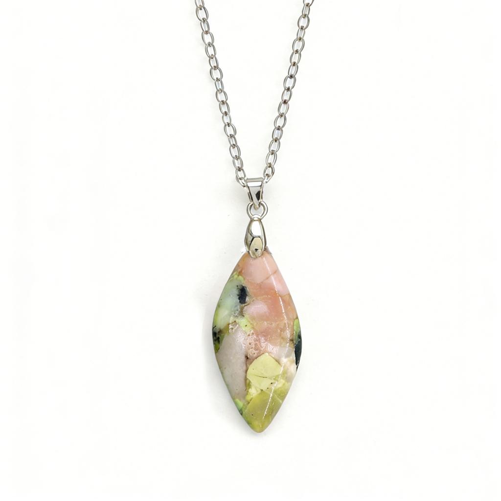 Exclusive Natural Stone Plated 18K Real Gold Chain Pendant Necklace Earrings Jewelry