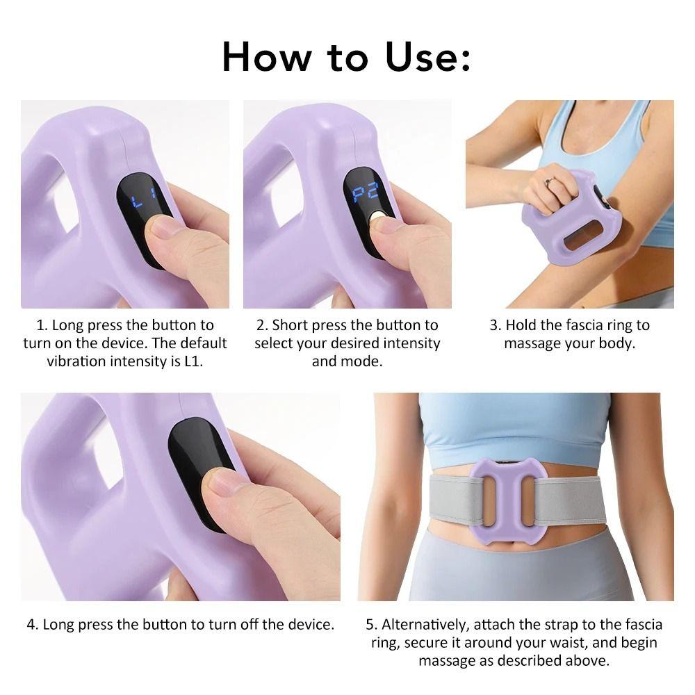 Dual-Ring Electric Fascia Ring Massager Ergonomic Full-Body Fascia Ring  Deep Tissue Massage