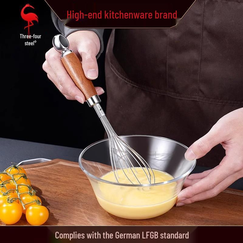 304 Stainless Steel Manual Egg Whisk for Baking and Cream Whipping