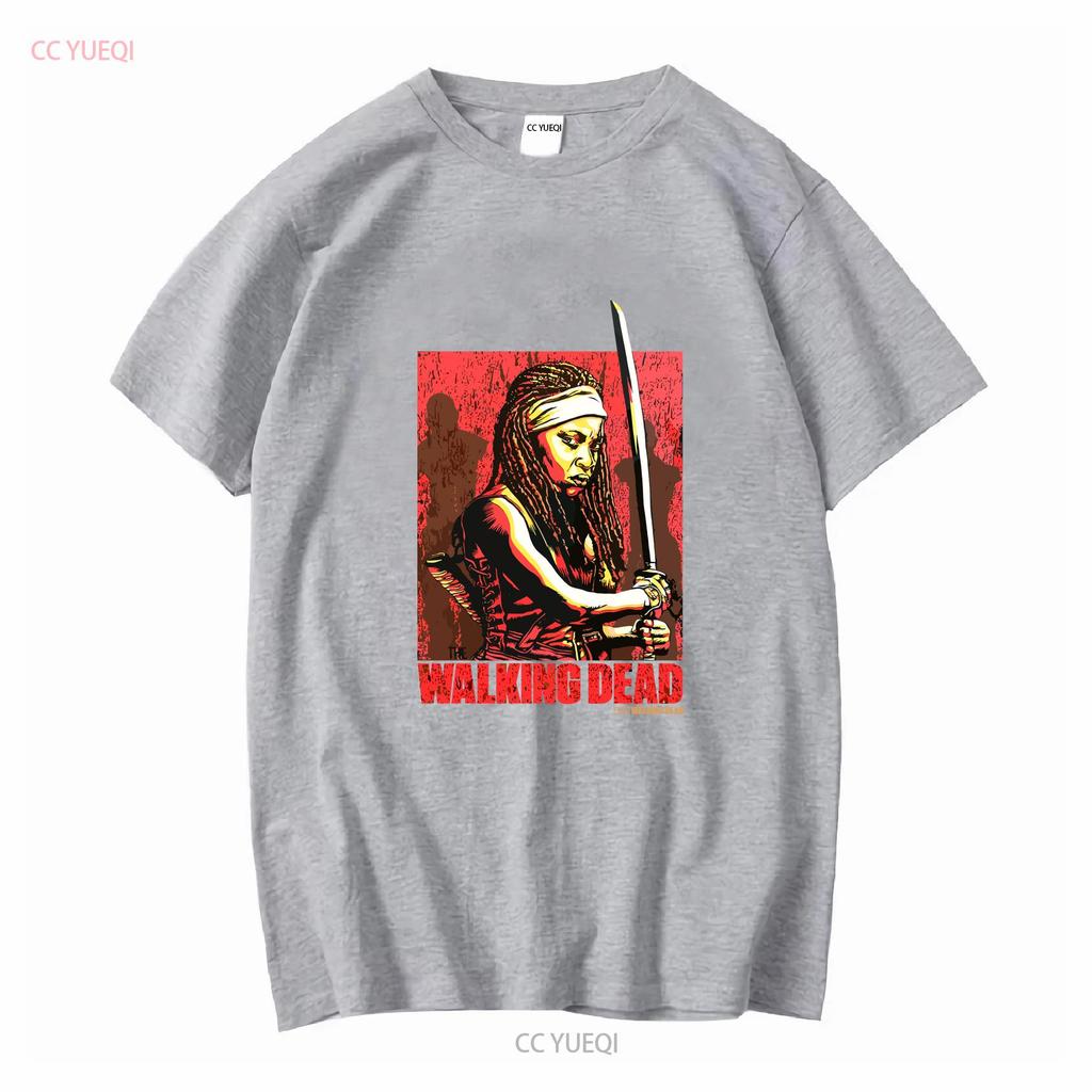 Walking dead Michonne pánské černé tričko velikost XL vintage Vyprané Lehce měkké Ležérní designové oblečení Prodyšné Univerzální
