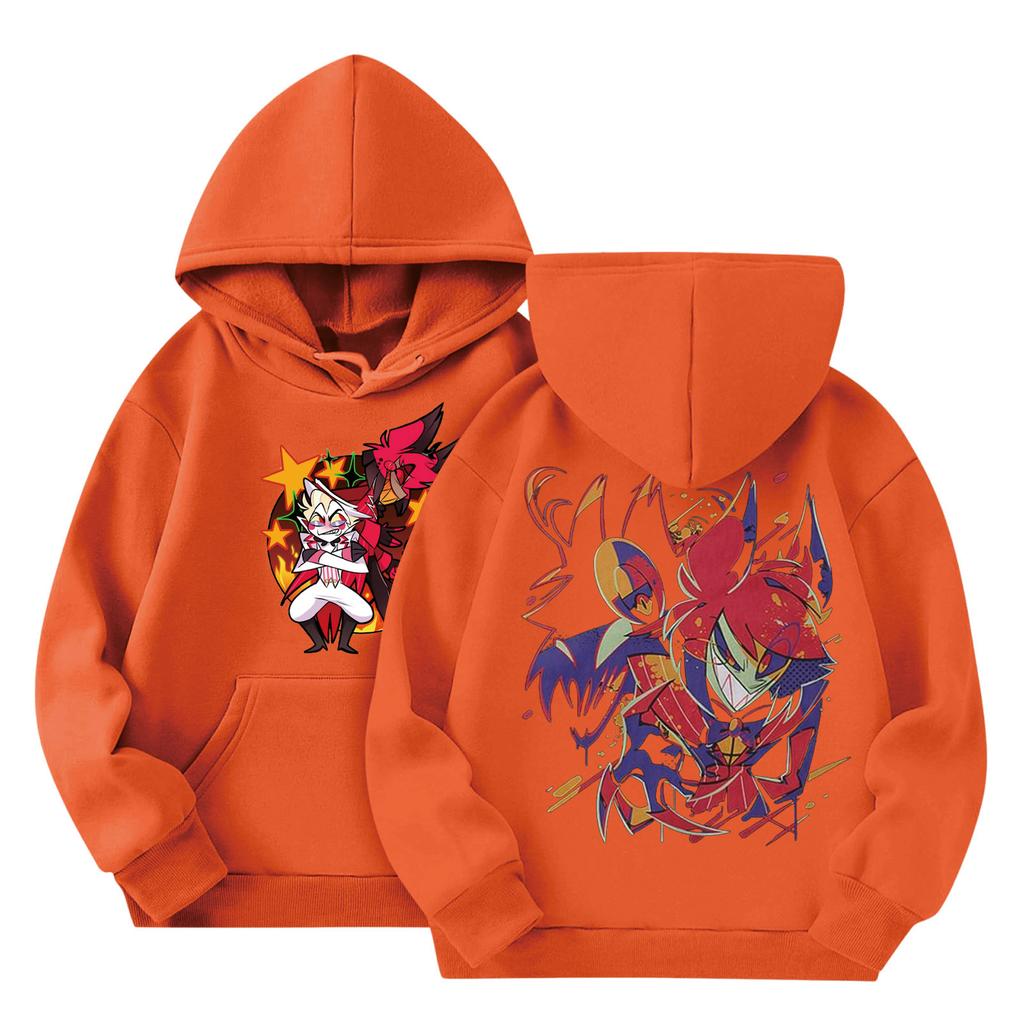 Child Fashion Lightweight Long Sleeve Pullover With Pockets Print Hoodie