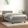 Box Spring Bed with Mattress Light Grey 90 x 190 cm Velvet