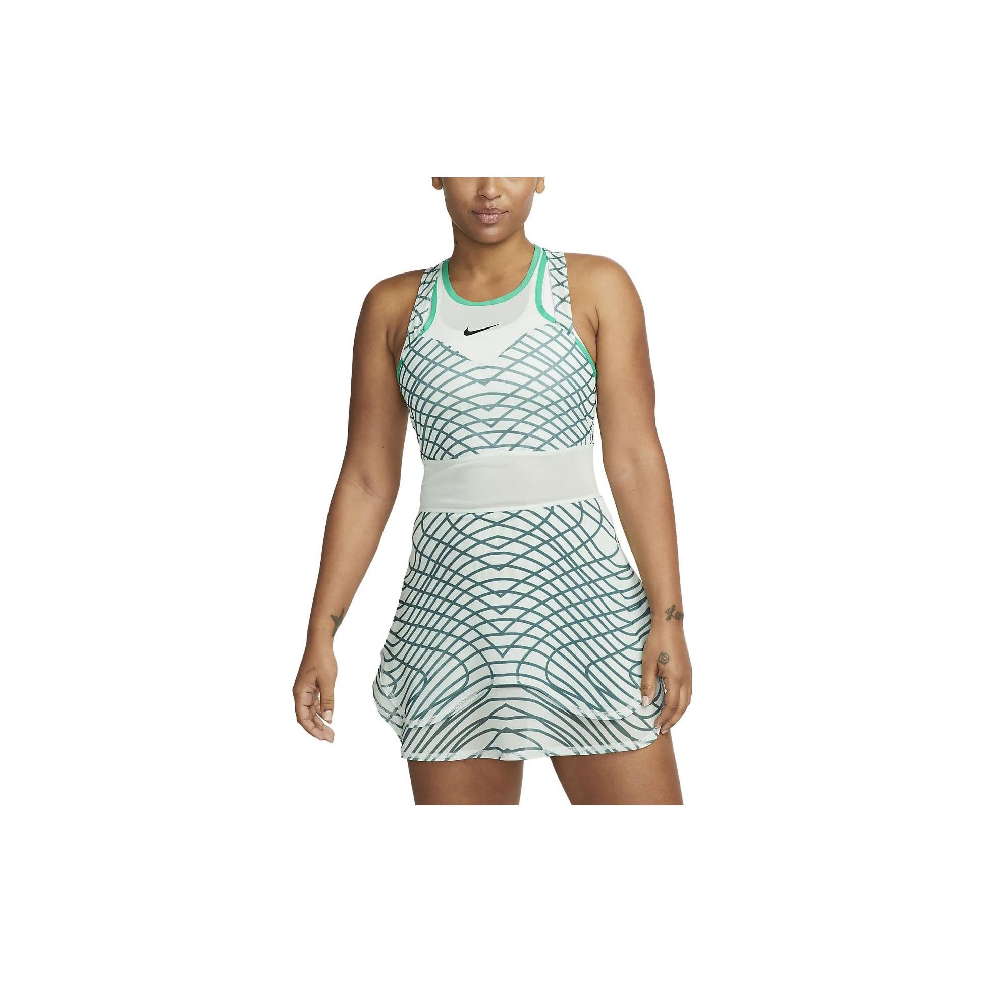 

Nike Women s Dri-FIT Slam Tennis Dress Barely Green White DR9739-394 XS