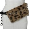 Sexy Leopard Print Plush Waist Chain Rhinestone Decorative Hot Girl Belt Light Asian Wear Belt