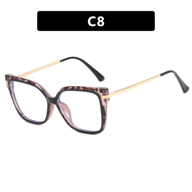  New Retro TR90 Square Women Glasses Frame Double Colors Fashion Leopard Clear Anti-blue Light Optical Eyeglasses