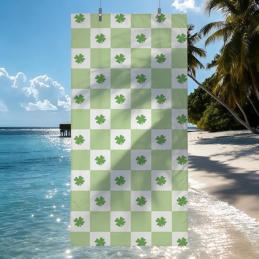 Cute Checkered Pattern Towel Quick Drying Beach Towels Are Suitable For Swimming Pools Camping Yoga And The Gym