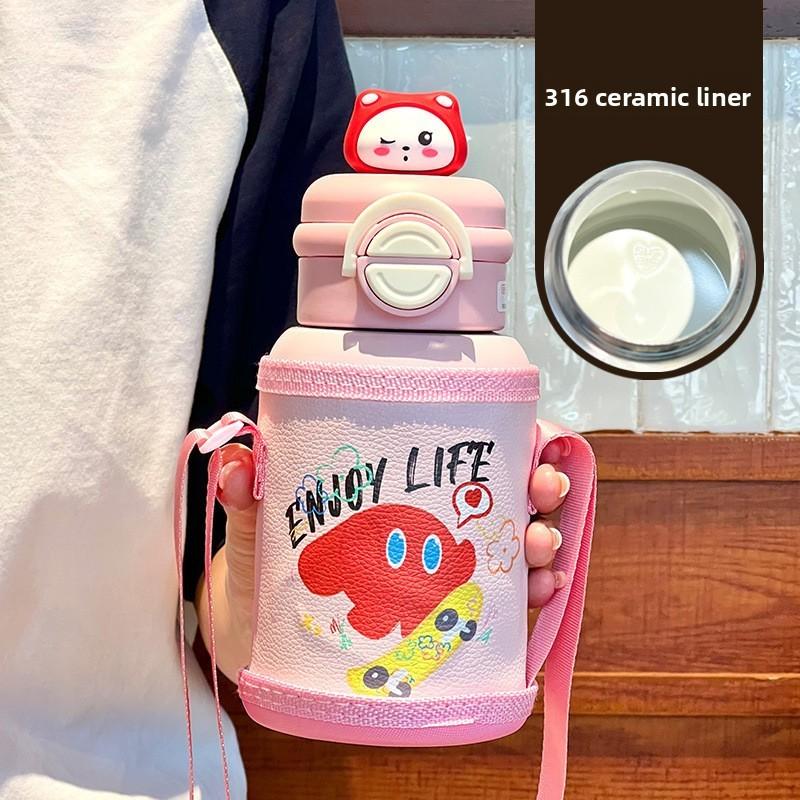 Childrens Travel Thermal Flask With Stainless Steel Inner For Outdoor Activities