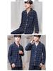 Men's 100% Cotton Long Sleeve and Pants Pajama Set - Plus Size, Spring/Autumn, Loose Fit, Two-Piece Home Wear