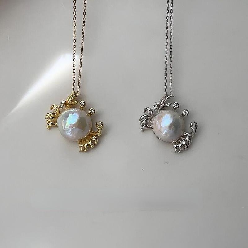 1 ks/pár Vynikající náhrdelník s přívěskem klauna a kraba z přírodní perly Unikátní elegantní náušnice Šperkové doplňky Dárky