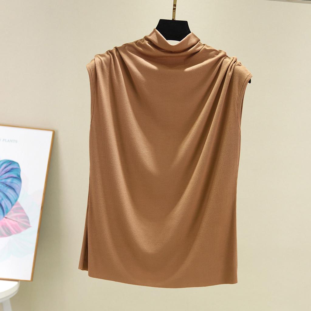 Buy Women Turtleneck Sleeveless Cotton 
