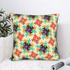 Autism Awareness Puzzle Pieces Pattern Pillow Cover Novelty Pillow Case For Couch Sofa Bedroom Soft Cushion Cover Present