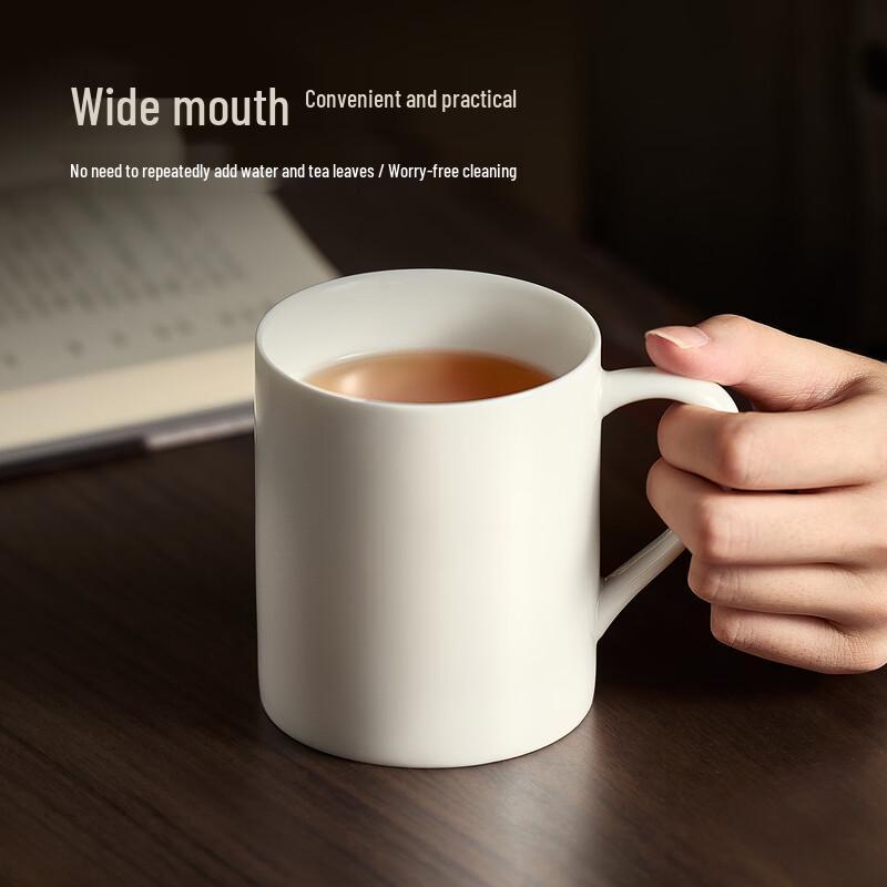 Mutton Fat Jade White Porcelain Mug