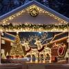 Merry Christmas Garage Door Background Banner Xmas Tree Gift Santa Claus Backdrop Winter Christmas Party Outdoor Wall Decoration