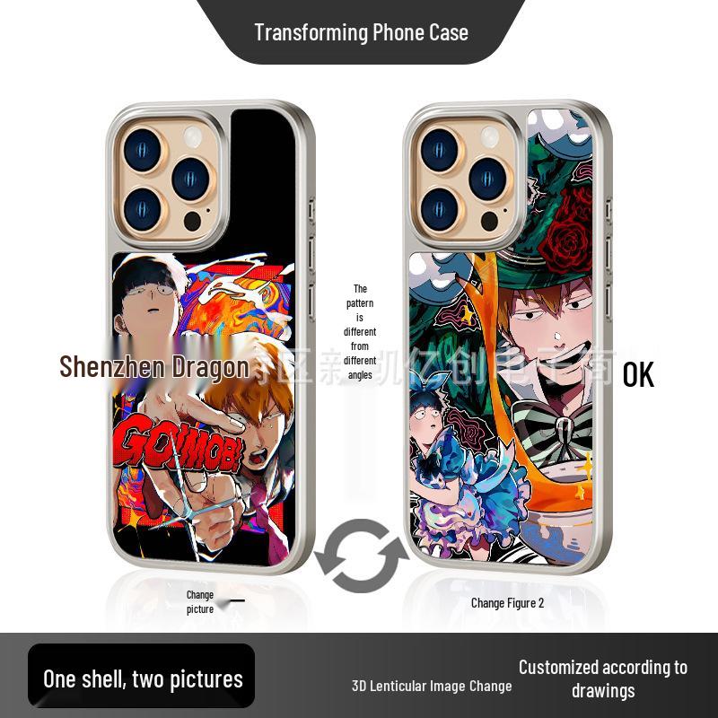 

3D Lenticular Psychic 100 Cartoon Case for iPhone 16 Pro Max & Huawei Mate iPhone 16 Pro