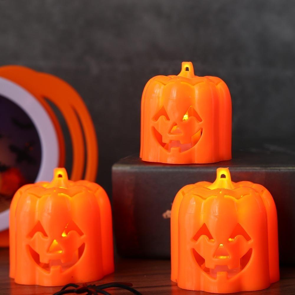 Button Batteries Halloween Jack-O-Lantern Luminous LED Night Light Pumpkin Lantern  Men
