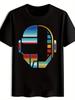 Retro Space Helmet Graphic T-shirt - Black Short Sleeve Crew Neck