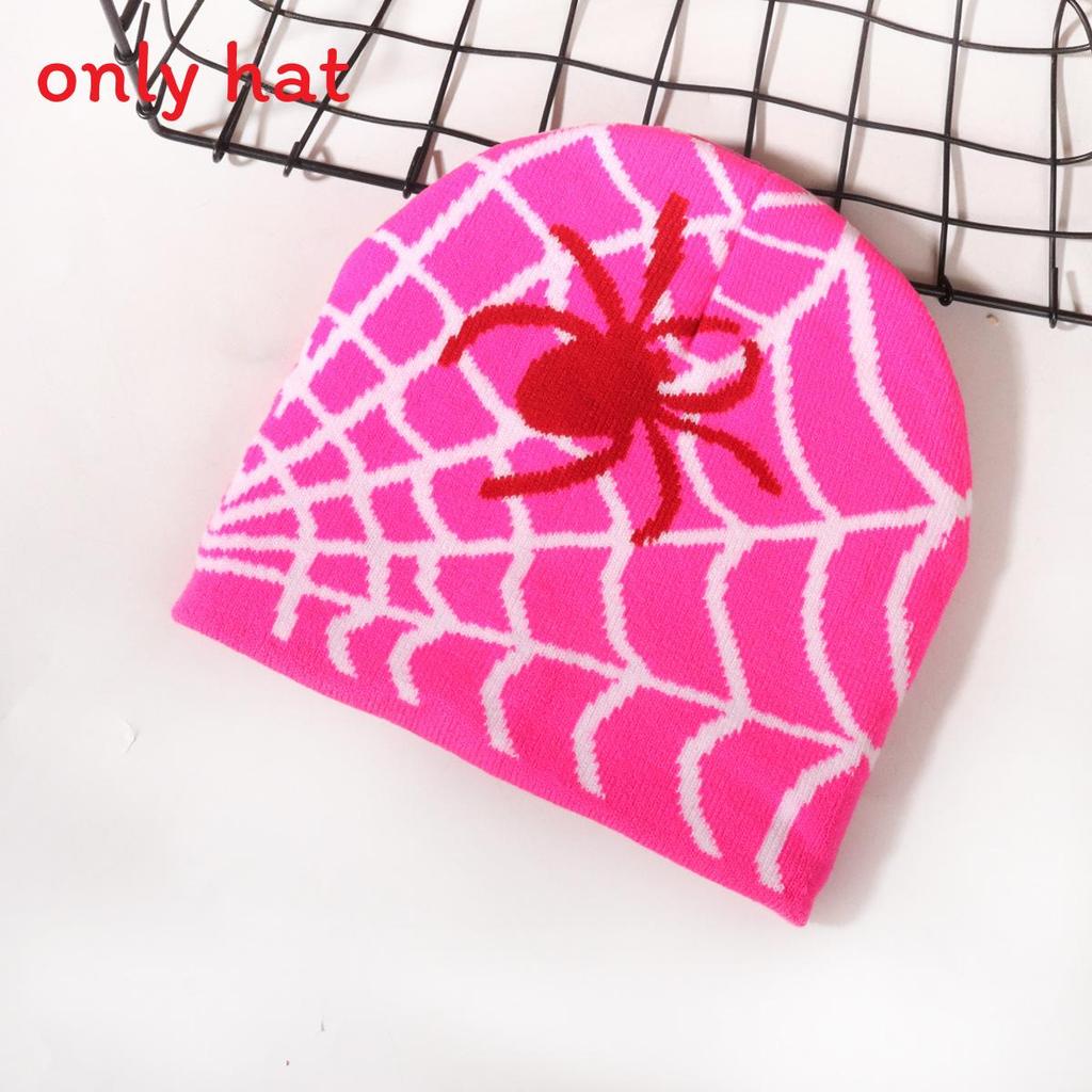 Spider Pattern Knit Beanie For Men And Women Warm Streetwear Fashion 2023
