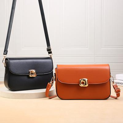 Nouveau Sac à Bandoulière Simple à Rabat pour Femmes Couleur Unie Cuir PU Petits Sacs Carrés Sacs Décontractés Coréens Sacs Bandoulière Sac à Main Féminin
