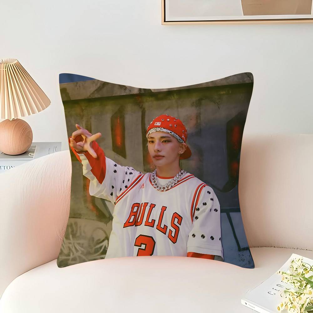 

Hyunjin Pillow Gift Home Office Decoration Bedroom Sofa Car Cushion Cover case 45x45 16x16Inch