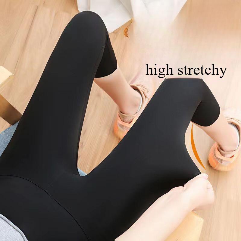 Women's Sharkskin Yoga Leggings, Moisture-Wicking Running Pants for Morning Jog, 7/10 Length Tummy-Control Slim Fit Leggings