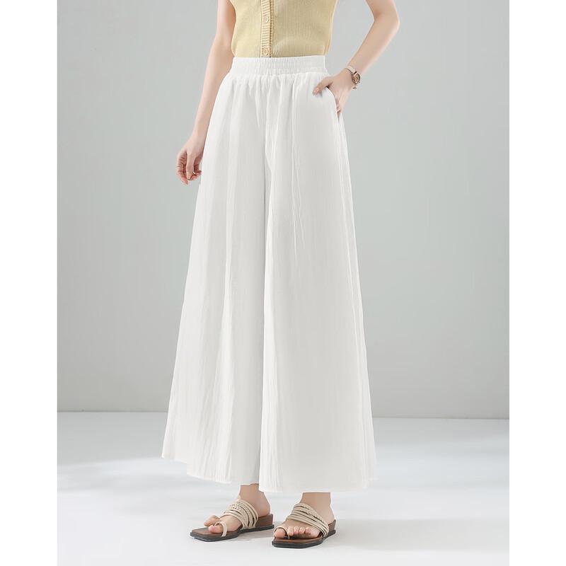 TERRE BLEUE Women's Casual Wide-Leg Pants