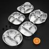 304 Stainless Steel Dinner Plate Food Grade Divided Serving Tray Kitchen Dishes Lunch Container For School Canteen Tableware