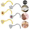 Evropský Americký G23 Titanový S-bar Srdíčko Piercing do Nosu Šperky Módní Trend