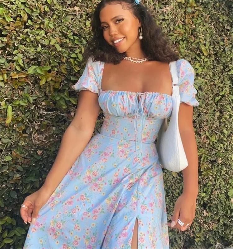 Elegant Floral French Holiday Dress for Women - High-End Fashion, Hot Selling, and Perfect for Any Occasion.