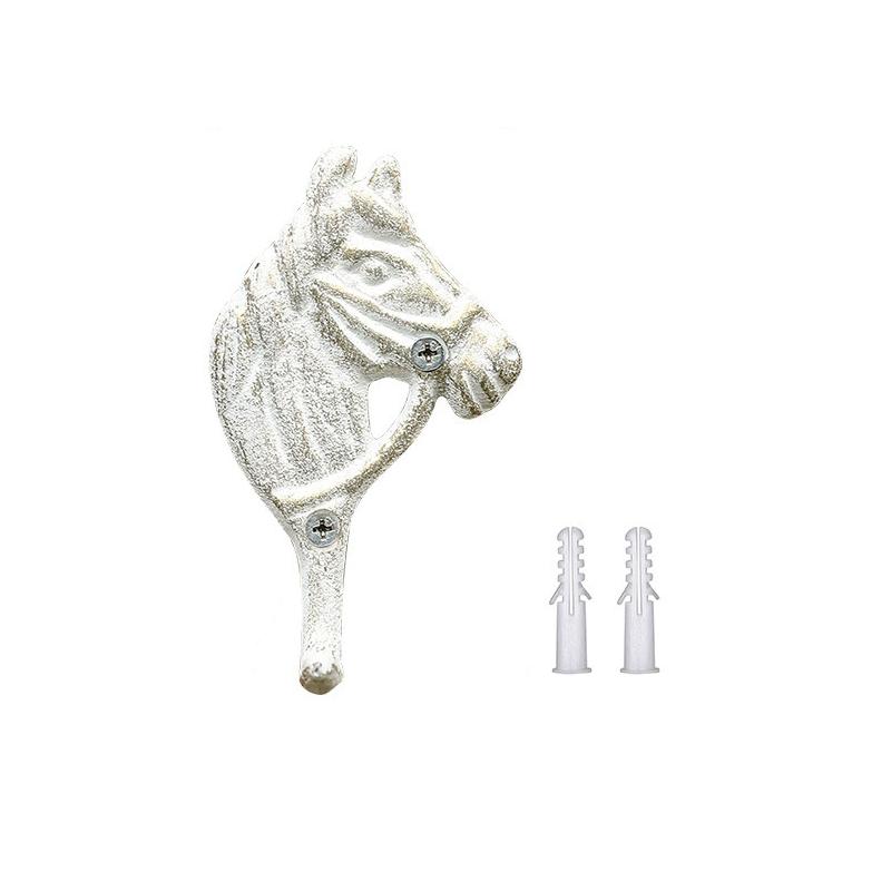 

WTEMPO Cast Iron Retro Horse Shaped Hooks Wall-mounted Decorative Hooks Household Coat and Hat Hooks Outdoor Indoor Use Yard Garden Farm Villa Hooks 1set белый