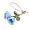 Handmade Lily of the Valley Crochet Keychain with Pearls Soft Yarn Texture Fashion Key Holder Suitable for Bags and Keys