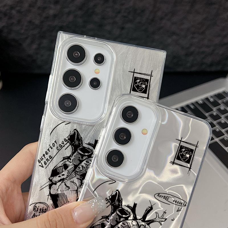 Camlet Laser Phone Case For Samsung Galaxy S24 S25 S23 Ultra Plus S24 FE A55 A56 A54 A25 A15 A16 A34 5G Creative Pattern Cover